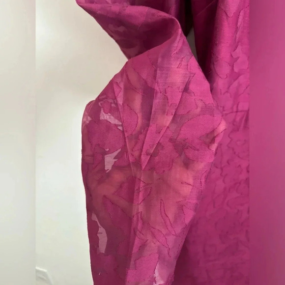 lulu’s Emogene Magenta Burnout Floral Print One-Shoulder Pink Mini Dress xL - Picture 4 of 12